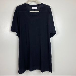 Anthropologie LACAUSA Women's Sz Large black tunic top shirt New